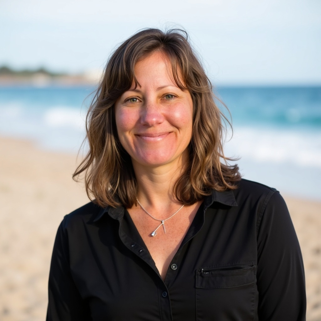 Amy Kukulya, founder of Court and Cast, smiling outdoors